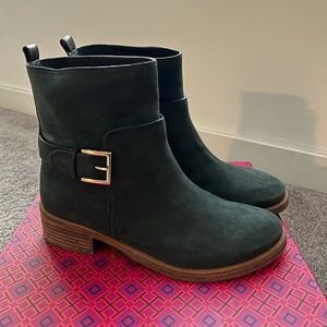 Tory Burch Riley Mid Buckle Suede Boots in Size 8.5